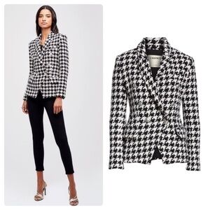 L’AGENCE Kenzie Houndstooth Blazer Jacket